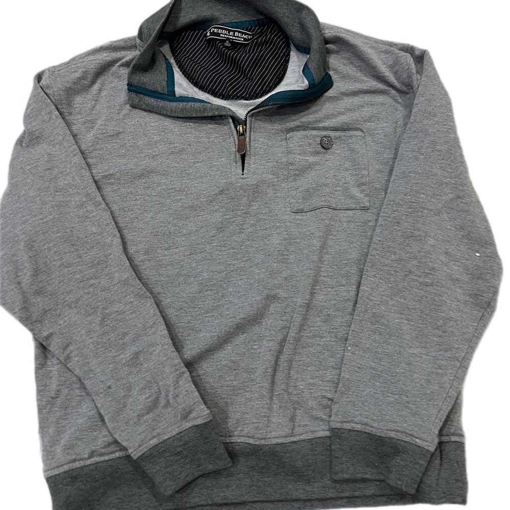 Pebble Beach Gray‎ Zip-Up Sweater